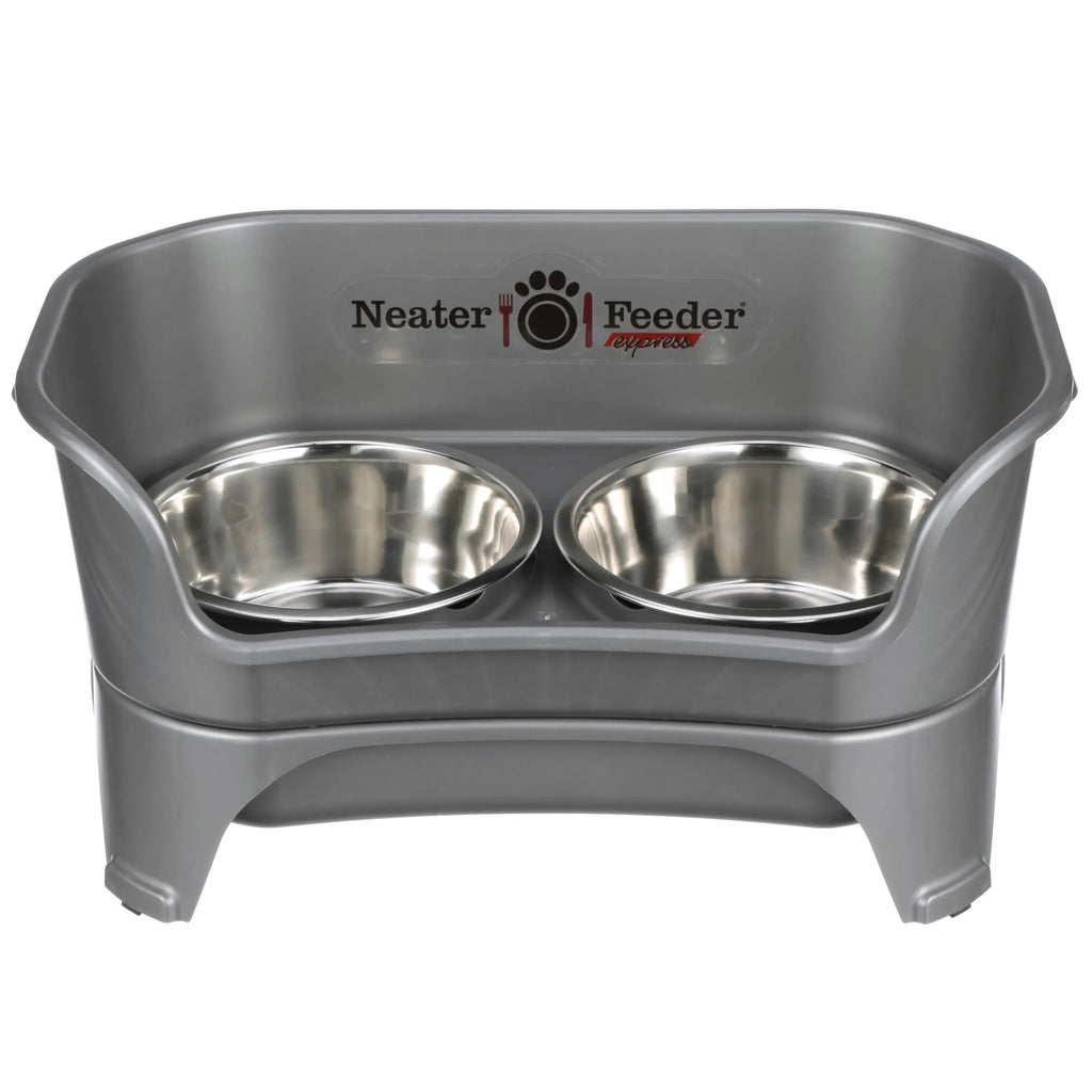 EXPRESS Neater Feeder for Dogs - Premium Elevated Feeding System with Stainless Steel Bowls and BPA - Free Construction for Effortless Clean - Up - Leash & Lift