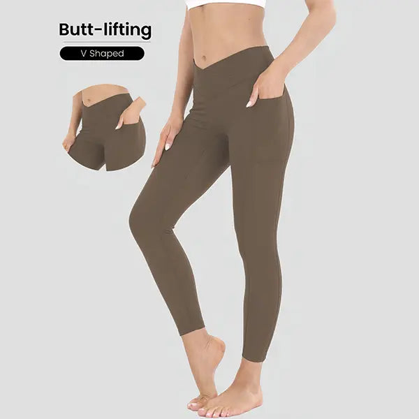 Elevate Your Workout with Women's High Waist Stretchable Yoga Pants - Stylish Athletic Leggings with Convenient Pockets for Yoga, Running, and Everyday Adventures