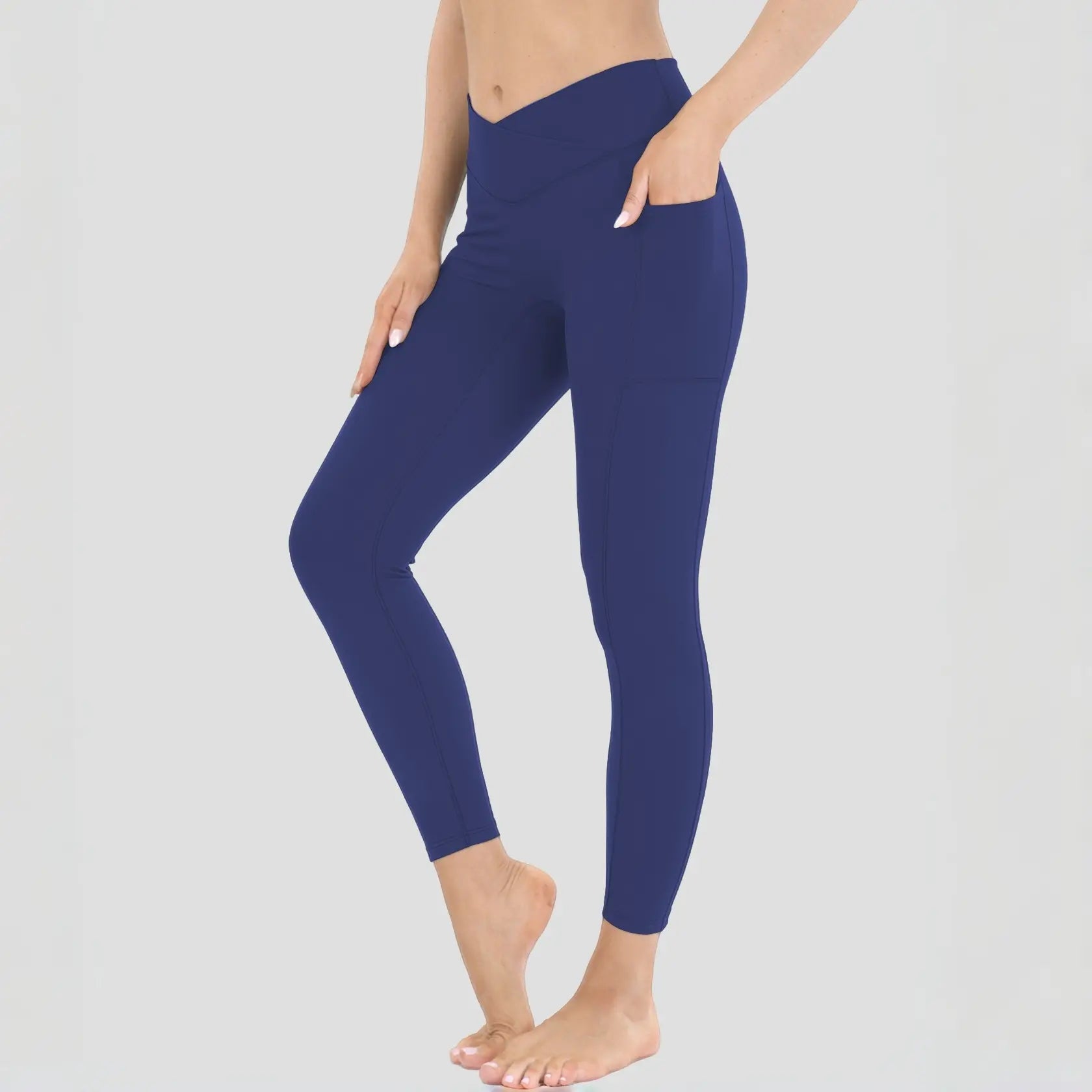 Elevate Your Workout with Women's High Waist Stretchable Yoga Pants - Stylish Athletic Leggings with Convenient Pockets for Yoga, Running, and Everyday Adventures