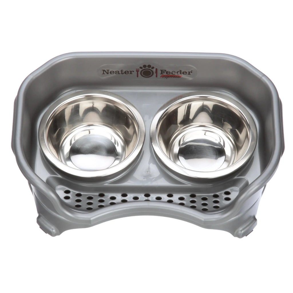 EXPRESS Neater Feeder for Dogs - Premium Elevated Feeding System with Stainless Steel Bowls and BPA - Free Construction for Effortless Clean - Up - Leash & Lift