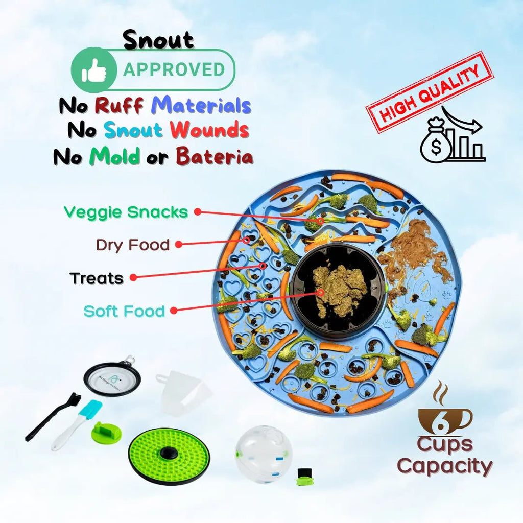 Multifunctional 8 - in - 1 Interactive Snuffle Mat and Puzzle Feeder for Dogs and Cats - Leash & Lift