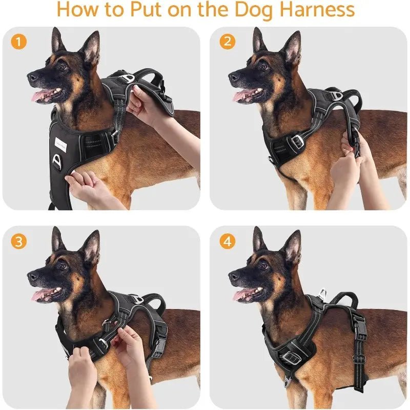 No - Pull Dog Harness — Dual Clip, Reflective, Sizes S–XL - Leash & Lift