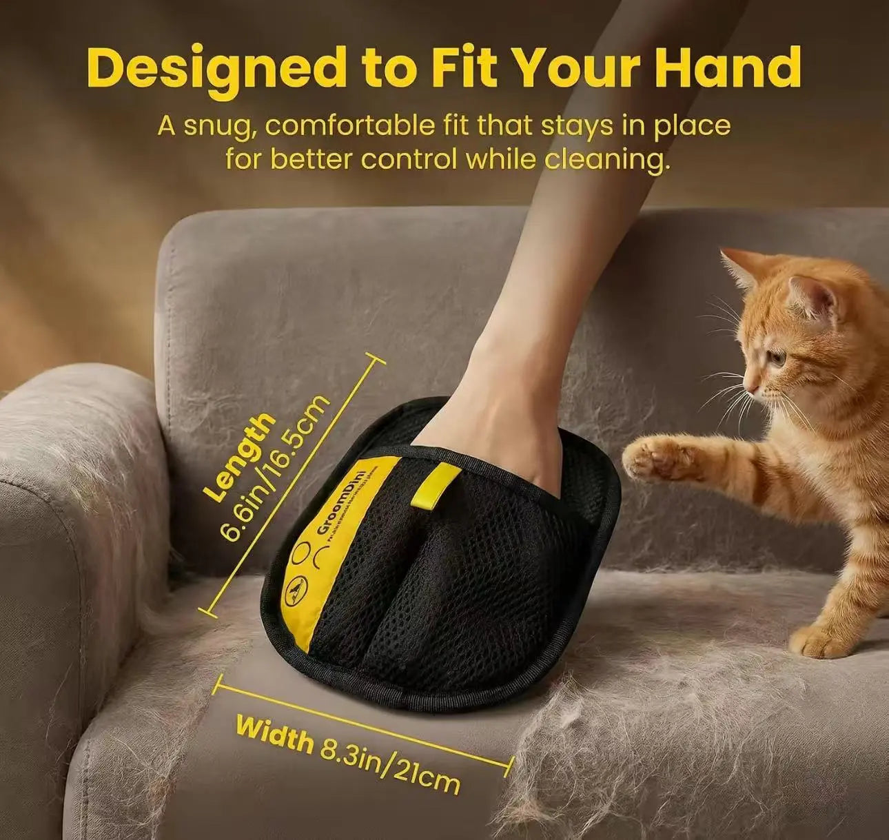 Effortless Pet Hair Removal with Electrostatic Gloves - Two-Way Brush for Cats and Dogs, Reusable & Perfect for Furniture, Carpets, and Cars
