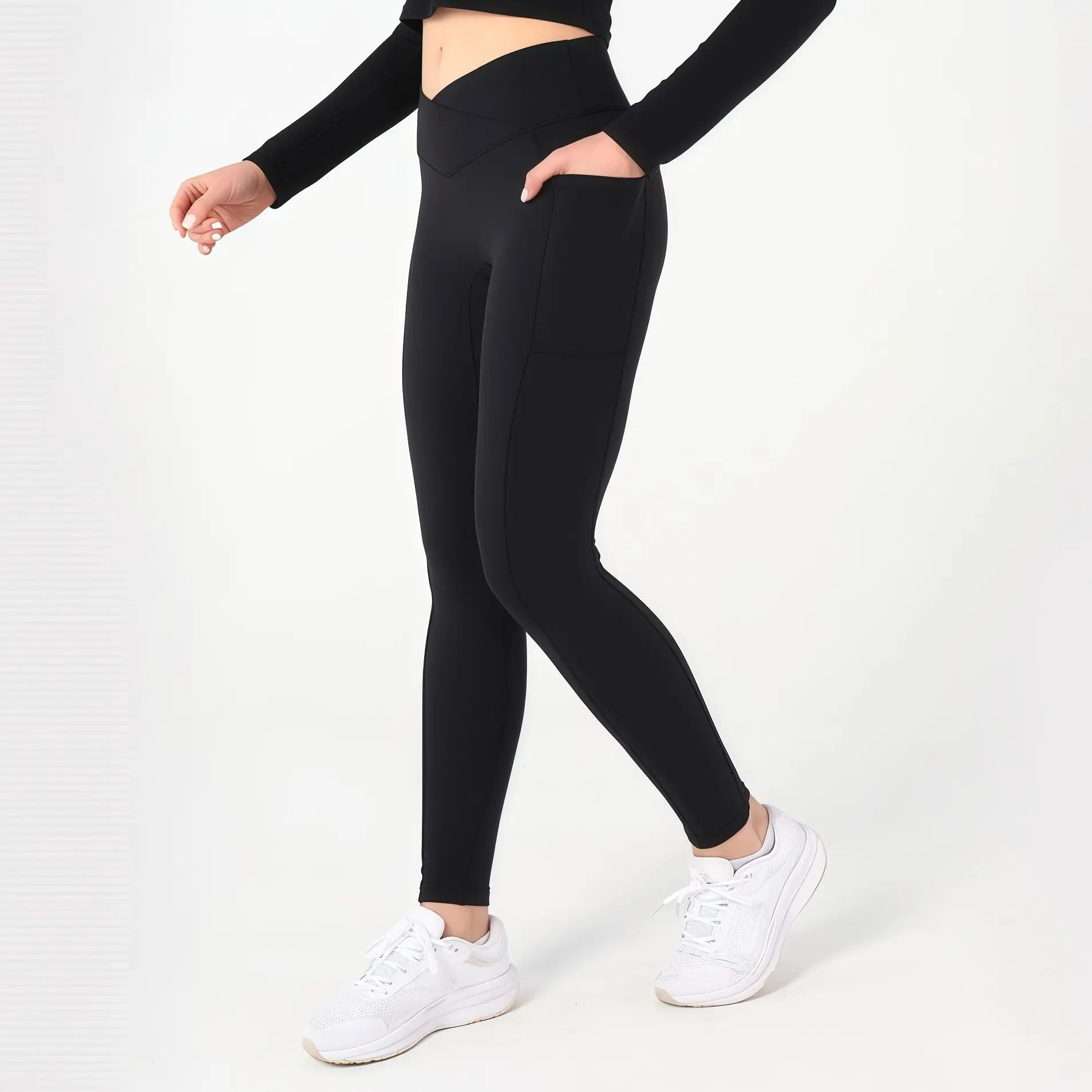 Elevate Your Workout with Women's High Waist Stretchable Yoga Pants - Stylish Athletic Leggings with Convenient Pockets for Yoga, Running, and Everyday Adventures