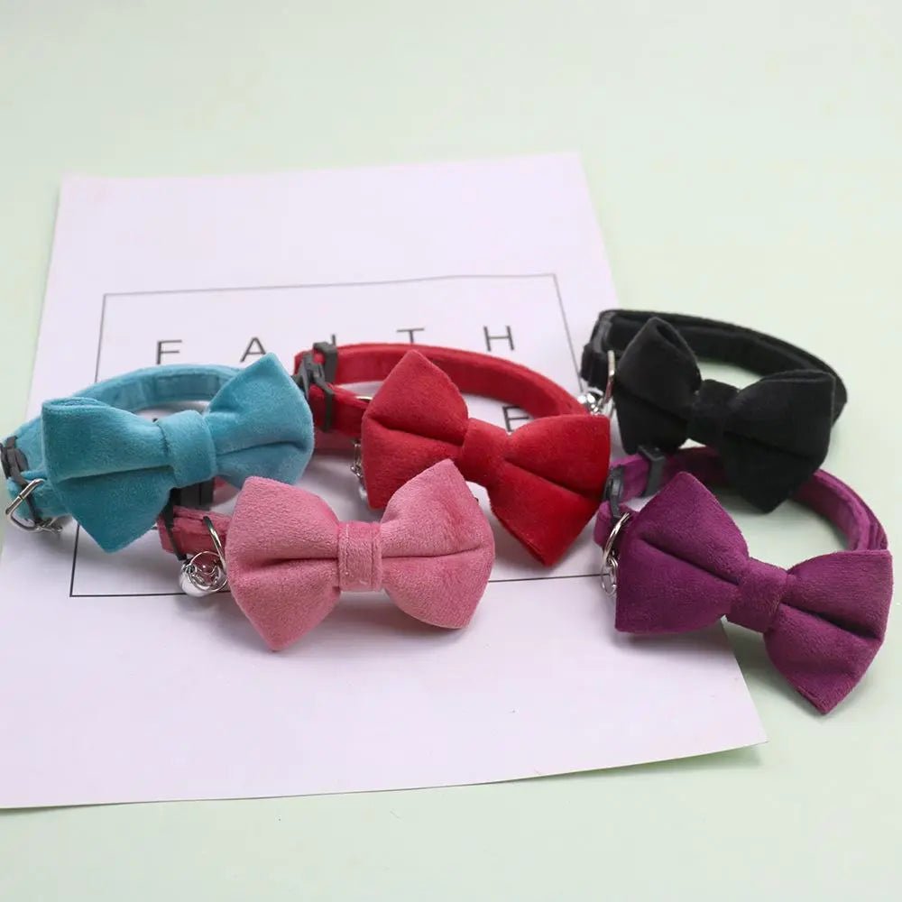 Bow & Bell Pet Collar — Adjustable, Cats & Small Dogs - Leash & Lift