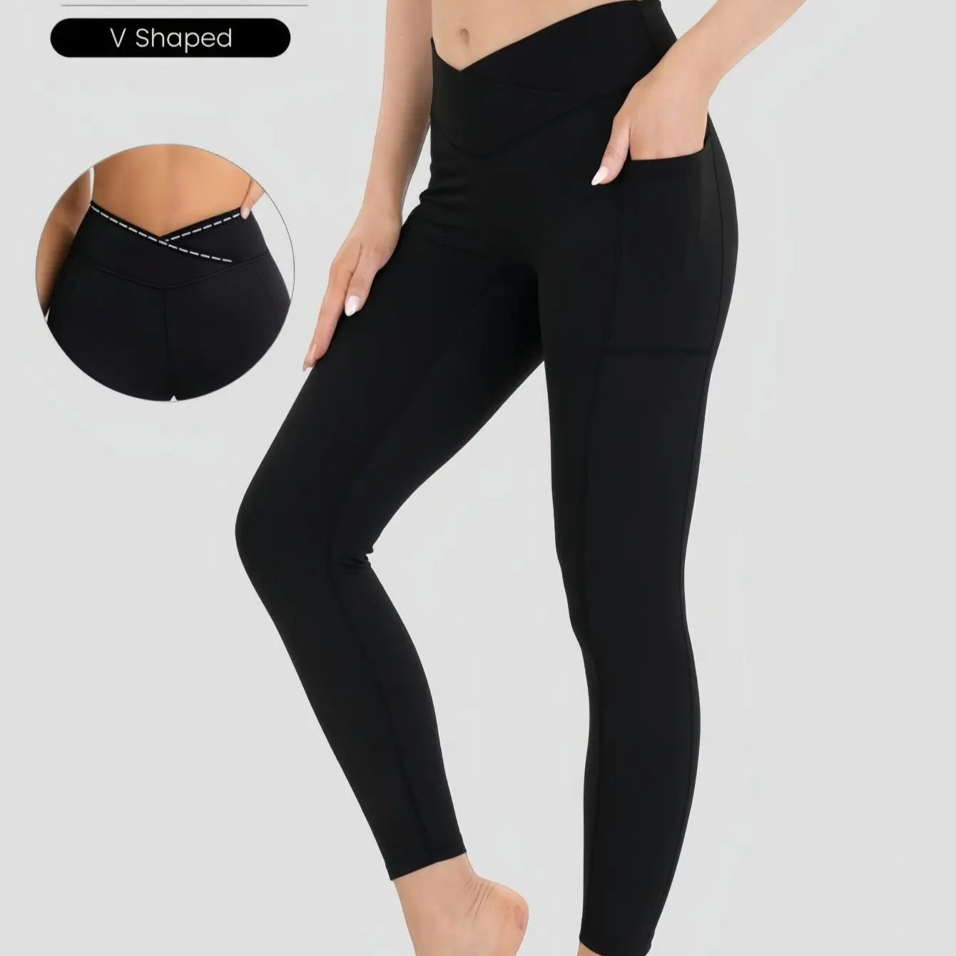 Elevate Your Workout with Women's High Waist Stretchable Yoga Pants - Stylish Athletic Leggings with Convenient Pockets for Yoga, Running, and Everyday Adventures