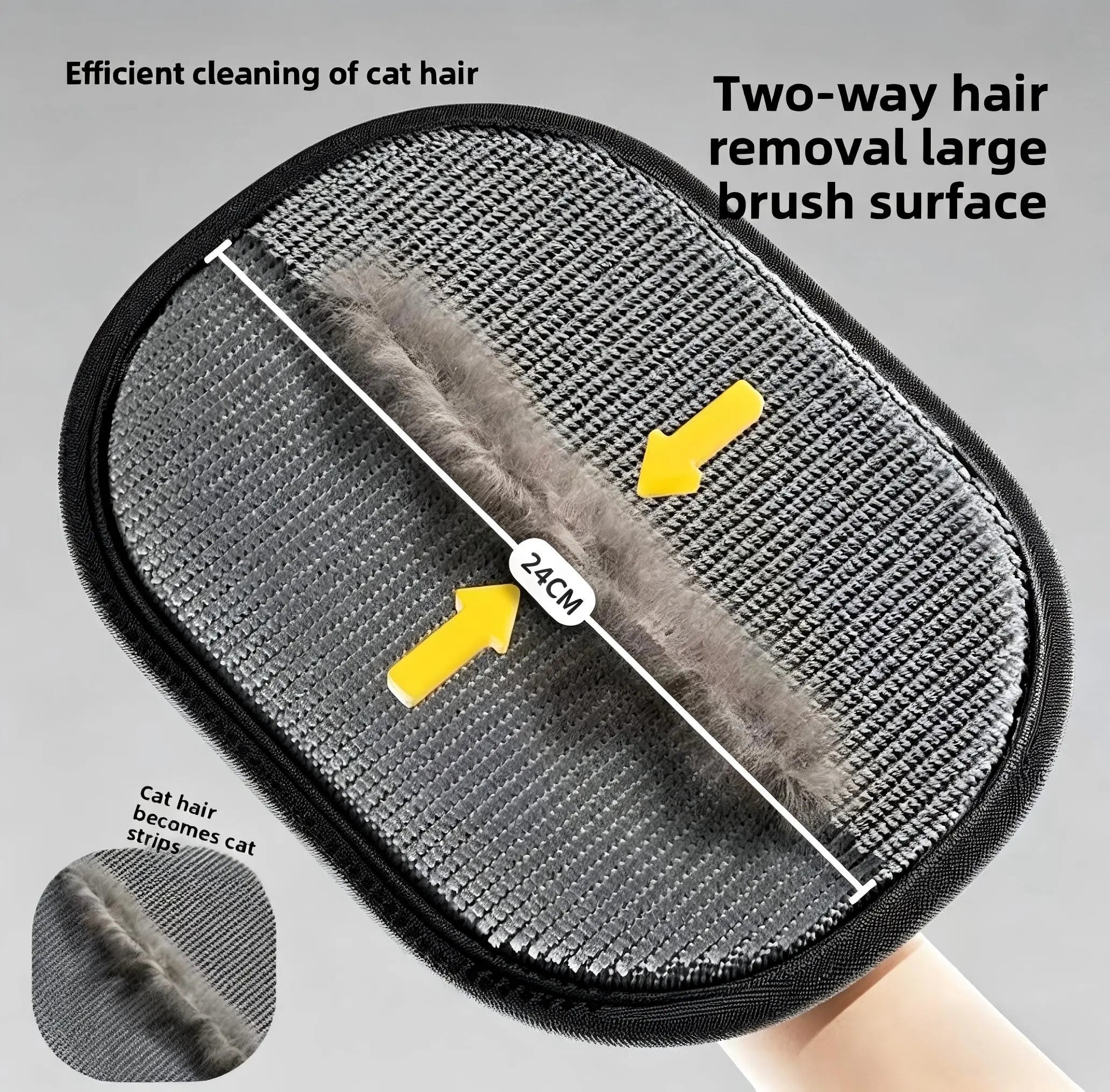 Effortless Pet Hair Removal with Electrostatic Gloves - Two-Way Brush for Cats and Dogs, Reusable & Perfect for Furniture, Carpets, and Cars