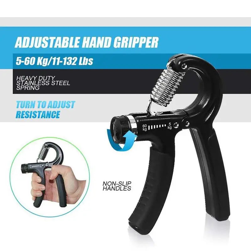 Adjustable Resistance Hand Grip Strengthening Kit - 5 Pack Forearm Grippers, Finger Exercisers, and Stress Relief Tools for Athletes and Fitness Enthusiasts