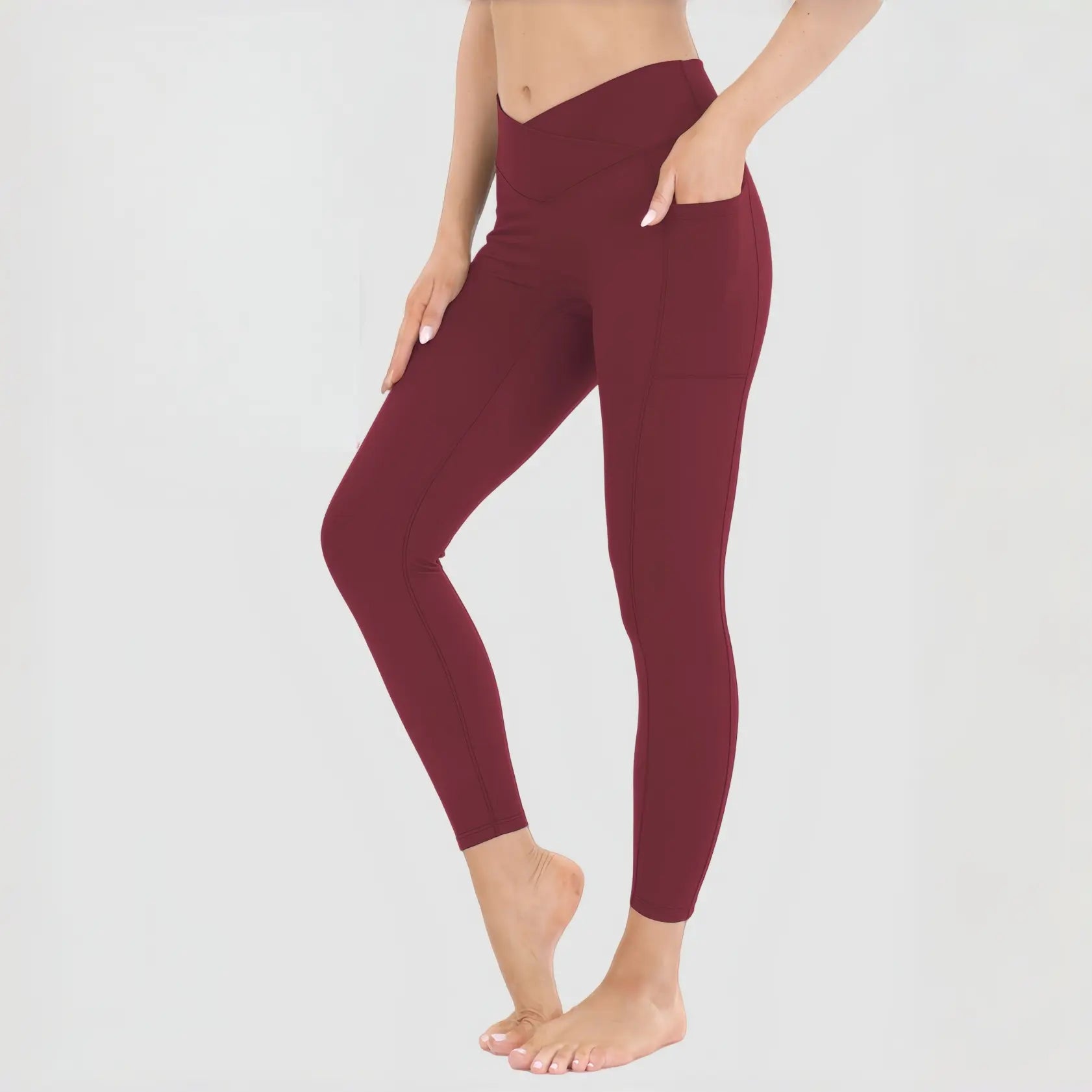Elevate Your Workout with Women's High Waist Stretchable Yoga Pants - Stylish Athletic Leggings with Convenient Pockets for Yoga, Running, and Everyday Adventures