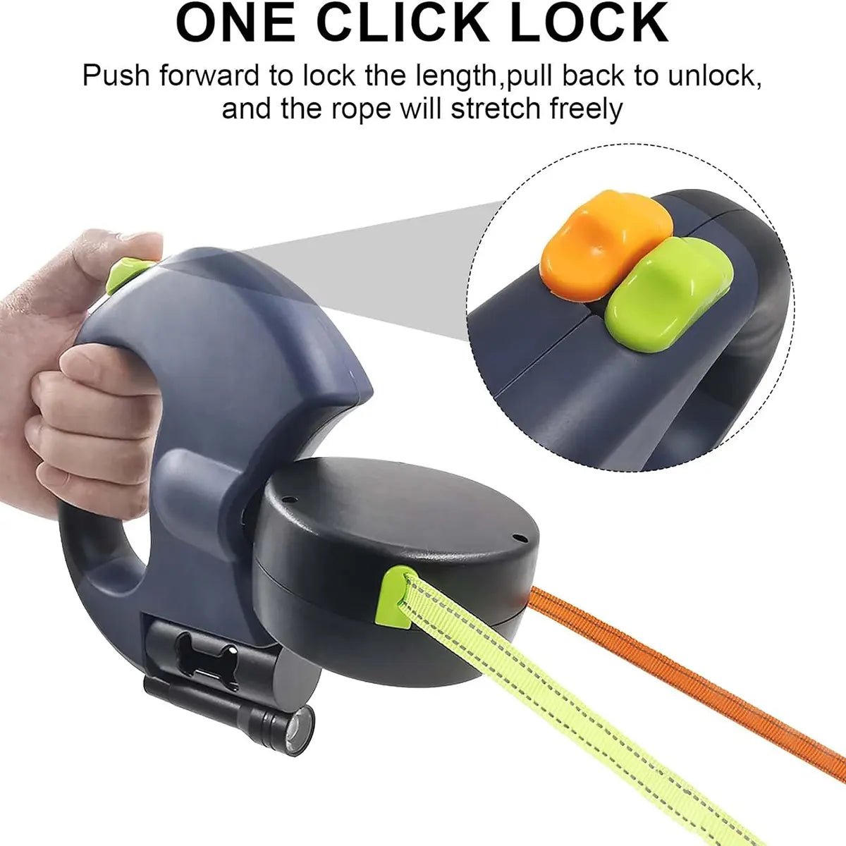 Double Dog Leash — Retractable, LED Light & Waste Bag Dispenser - Leash & Lift