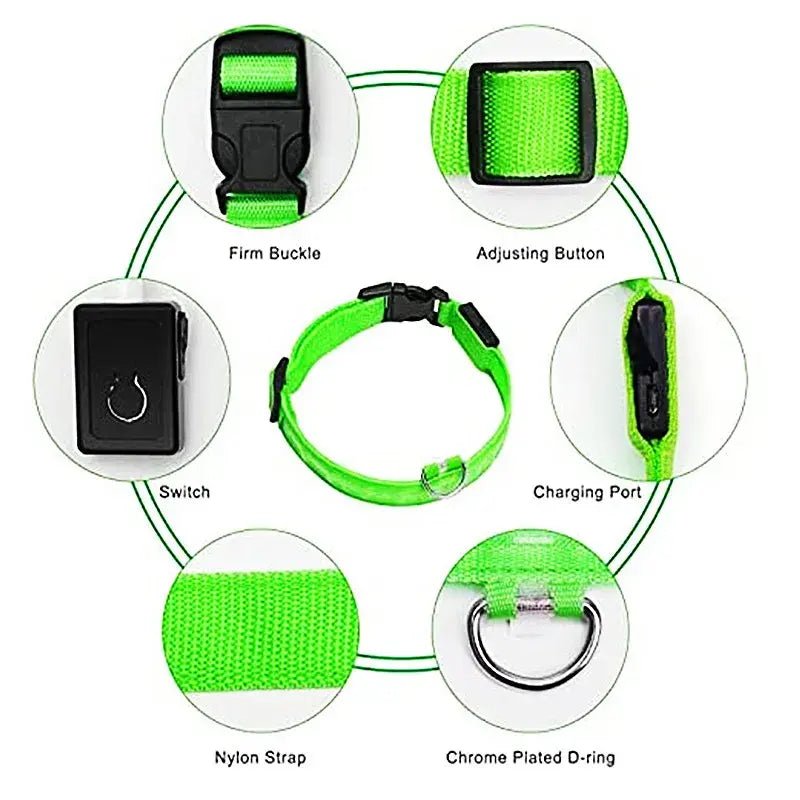 LED Safety Dog Collar - Leash & Lift